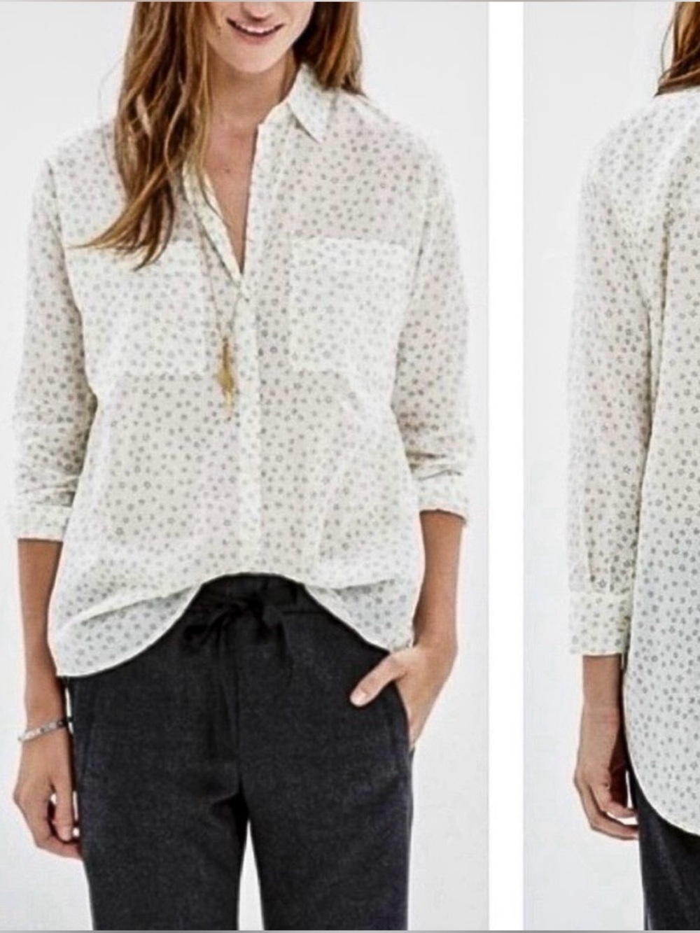 Madewell‎ Stars Thin Button Down Top Shirt Size Small